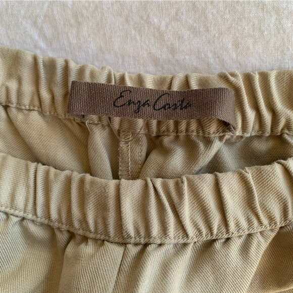Enza Costa Twill Bermuda Long Baggy Linen Cotton Tencel Shorts Stone Beige Cream - Picture 4 of 7